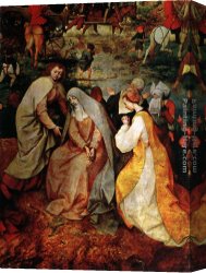 Bruegel Canvas Paintings - The Procession to Calvary [detail] by Pieter the Elder Bruegel